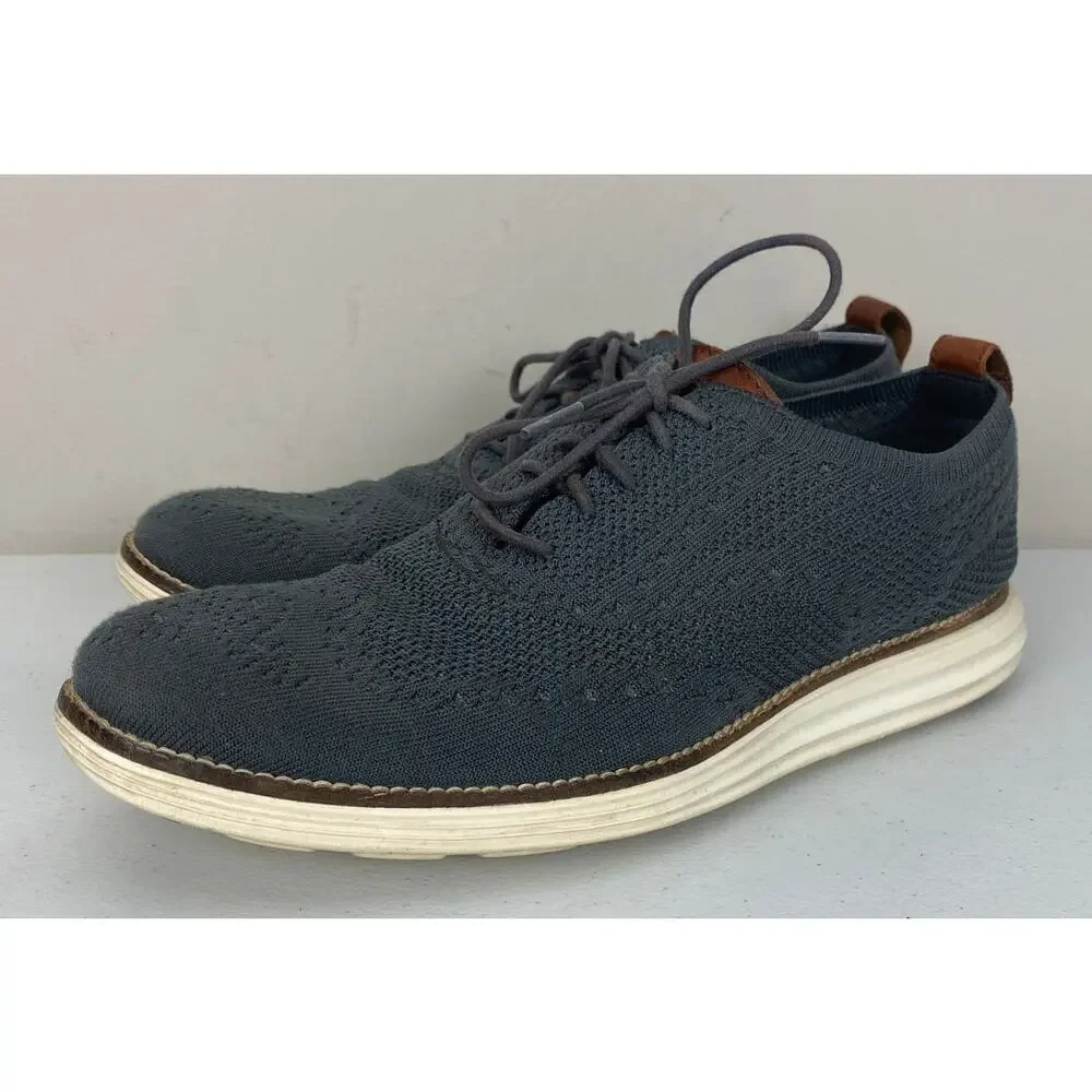 Men Cole Haan Original Grand Wingtip Oxford casual knit dress shoes, 9M